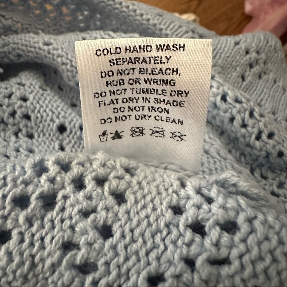 Outcast Light Blue Knit knitted Maxi Skirt XXS/XS FITTED cotton blend ROXANNE - Picture 6 of 9